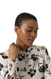 Saint + Sofia Olivia Frilled Blouse In Floral