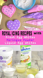 This deliciously simple royal icing is made with meringue powder instead of egg whites. Royal Icing Fresh Eggs Meringue Liquid Egg Whites Recipes Haniela S