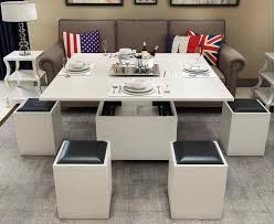 Folding Elevating Table And Table Scale Multi Functional Storage Tea Table With Stools Folding Tea Table Table Tablestool With Storage Aliexpress In 2020 Folding Coffee Table Minimalist Dining Room Living Room Office