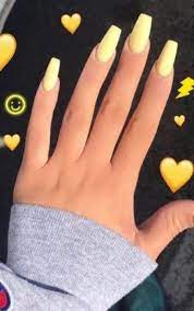 Yellow Nails Short Coffin Yellow Nails Short Acrylic Nails Yellow Acrylic Nails Yellow Nails