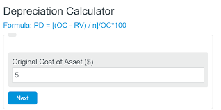 depreciation calculator (% per year