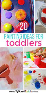 An activity as simple as stamping can serve as a craft project for children 1 1/2 years old. 20 Easy Toddler Painting Ideas My Bored Toddler