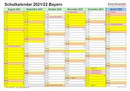 Ferien bayern 2021 als pdf oder excel. Schulkalender 2021 2022 Bayern Fur Pdf