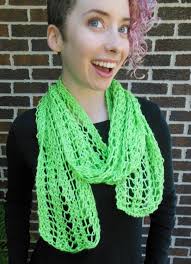 Hand Knit Scarf Lacy Open Weave