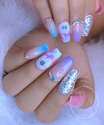 Uñas acrilicas y gel esculpidas. Unas Acrilicas Baby Boomer Azul