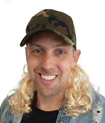 Amazon.com: Camo Mullet Hat with Attached Blonde Hair Joe Exotic Tiger King  Wig for an All American USA Country Costume Quality Wigs