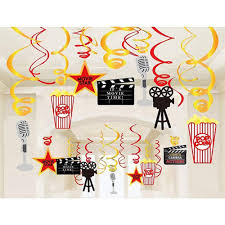 Party like a rock star with boas, temporary tattoos jewelry that lights up or glows in the dark and rock star theme party decorations. Stechop Movie Night Party Supplies Movie Theme Party Decorations Hanging Swirl Birthday Party Decor Ceiling Streamers 30pcs Buy Online In Grenada At Grenada Desertcart Com Productid 97400222