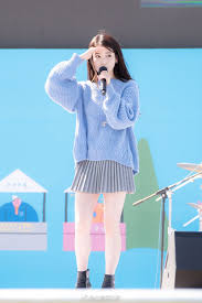Iu Style Loose Fit Blue Sweater Gray Skirt K Pop Fashion K Fashion Stage Costume Kpop Fashion Outfits Korean Outfits Fashion