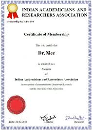 Dr Nice Awarded By Indian Academicians And Researchers Association Iara Recognition Education Association