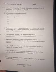 Reactions of acids and bases worksheet 32: Solved Worksheet Colligative Properties Name A Property Chegg Com