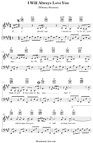 I Will Always Love You Piano Sheet Music Whitney Houston Sheetmusic Free Com Piano Sheet Music Pdf Sheet Music Sheet Music Pdf