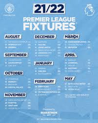 أعلن الاتحاد الإنجليزي لكرة القدم عن جدول مباريات الموسم للبريميرليج 2021/2022 حيث ينطلق الموسم الجديد في 14 أغسطس المقبل وتقام مباريات الجولة الأخيرة في 22 من مايو 2022. Ø§Ù„Ø¯ÙˆØ±ÙŠ Ø§Ù„Ø§Ù†Ø¬Ù„ÙŠØ²ÙŠ Ù…ÙˆØ§Ø¬Ù‡Ø§Øª Ù†Ø§Ø±ÙŠØ© ÙÙŠ Ø§Ù†ØªØ¸Ø§Ø± Ù…Ø§Ù†Ø´Ø³ØªØ± Ø³ÙŠØªÙŠ Ø¨Ø§Ù„Ù…ÙˆØ³Ù… Ø§Ù„Ø¬Ø¯ÙŠØ¯ Ø§Ù„ØªÙŠØ§Ø± Ø§Ù„Ø§Ø®Ø¶Ø±