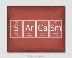 Sarcasm Poster Nerd Wall Art Periodic Table Of Elements Unique Nerd Gifts Nerdy Dorm Decor Science A Word Poster Think Poster Periodic Elements
