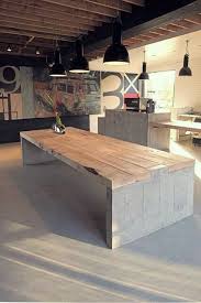 Concrete Table With Wood Top Betontisch Dekor Wohnen