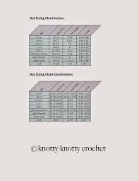 Knotty Knotty Crochet New And Improved Hat Sizing Chart Free Crochet Symbols Crochet Hat Sizing Sizing Chart