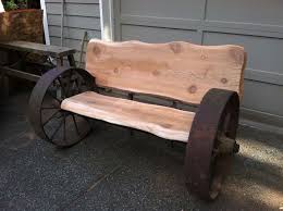 Wagon Wheel Bench With Wood Slabs Wagon Wheel Bench Coffee Table Woodworking Plans Wood Projects
