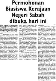 For more information and source, see on this link : Blog Koleksi Akhbar Pendidikan New Sabah Times Permohonan Biasiswa Kerajaan Negeri Sabah Dibuka Hari Ini