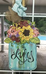 Who doesn't love getting flowers? Summer Door Hanger Flower Door Hanger Floral Door Hanger Mason Jar With Flowers Door Hanger Mason Jar Door Hanger Spring Door Hanger Door Hangers Home Living Vadel Com