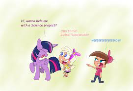 1362359 Alicorn Artist Starlightflopple Chloe Carmichael Crossover Pony Safe Tara Strong The Fairl Twilight Sparkle The Fairly Oddparents Tara Strong