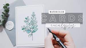 Cards are 5x7 with envelope, are blank inside for your personal message, and individually sealed in clear cellophane bag. 15 Minute Watercolor Cards Eucalyptus Theme Ep 4 Youtube
