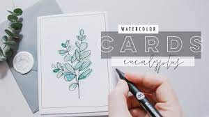 These easy watercolor christmas cards are just gorgeous! 15 Minute Watercolor Cards Eucalyptus Theme Ep 4 Youtube