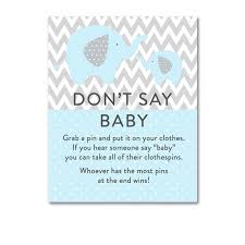 Download this image now with a free trial. Baby Shower Light Blue Gray Chevron Elephant Baby Boy Game Don T Say Baby Instant Downl Free Baby Shower Games Diy Baby Shower Games Boy Baby Shower Themes