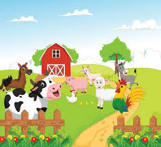 Domestic breeds farming wallpaper, website banner. Farm Animals With Background Wall Mural Wallpaper Canvas Art Rocks