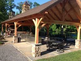 Cover a hot tub or create an outdoor living space. Mohnton Pa Mid Atlantic Timberframes Outdoor Pavilion Outdoor Pavillion Backyard Pavilion