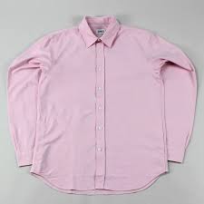 Edwin Denim Mens Long Sleeve Cadet Button Shirt Pink
