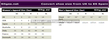 new year shopping convert shoe clothes sizes from uk to es