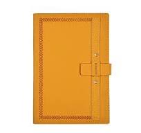 B5 PU Leather Matte Cover Embossed Insert Buckle Notebook(Orange Yellow)