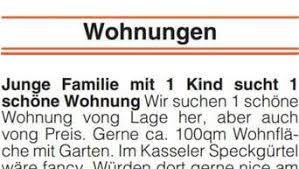 ✓ miet wohnung ▷ wohnungen zur miete in dudelange: Witzige Anzeige Junge Familie Sucht 1 Schone Wohnung Welt