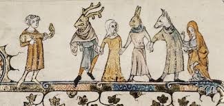 Masked Animal Music And Dance Performance Ms Bodleian 264 Roman D Alexandre Title Fol 21 V Medieval Art Medieval Manuscript Medieval Theatre