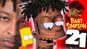 Bart Simpsons As 21 Savage Digital Artwork