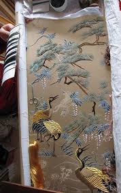This Is A Reproduction Of An Antique Embroidery Panel The Stitch Methods Are Unique And Only Several Ch Embroidery Kimono Embroidery Craft Japanese Embroidery