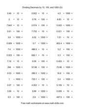 There are many operations with decimals worksheets throughout the page. Multiplying And Dividing Decimals By 10 100 And 1000 Worksheet Nidecmege