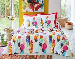 Linge De Lit Imprime Plumes Drap Housse Housse De Couette Housse De Couette 140x200