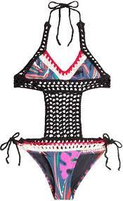 Emilio Pucci Multicolor Bikini With Cutout Crochet Detailing Multicolor