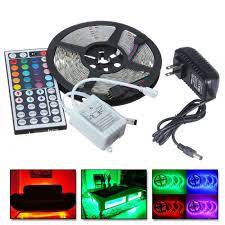 5m Rgb 5050 Water Resistant Led Strip Light Smd With 44 Key Remote 12v Power Supply Color Changing Flexible Strip With White Color Walmart Com In 2020 Led Strip Lighting Strip Lighting