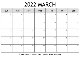 March 2022 Calendar Free Blank Printable Templates