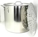 Amazon.com: 100 Quart Stainless Steel Stock Pot with Rack & Lid ...