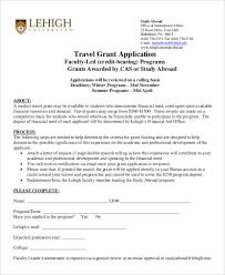 Application For Travel Grant Sample