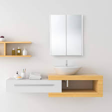 Bathroom mirror cabinets can also help bounce the light around the room and make a small. Home Treats White Bathroom Wall Cabinet With Mirrored Doors 3 Storage Shelves Soft Close Hinge Wooden Wall Mounted Medicine Cabinet 600mm X 650mm X 120mm Buy Online In Antigua And