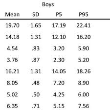 Shoe Size Chart And The Corresponding Dimensions For