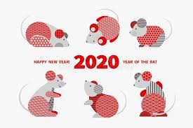 2020 Year Of The Rat Rat Is A Symbol Of The 2020 Chinese New Year Holiday Vect Aff Chinese Chinese New Year Card Year Of The Rat Chinese New Year Design