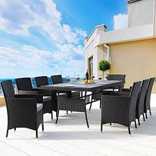 Salon De Jardin En Polyrotin 17 Pieces Noir Creme Coussin 5cm Ensemble Exterieur Ce Salon De Jardin En Mobilier Jardin Idees De Patio Dessus De Table En Verre