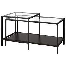 Lack table is black and simple. Vittsjo Black Brown Glass Nest Of Tables Set Of 2 90x50 Cm Ikea