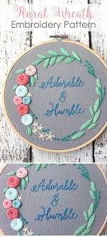 This pretty moss rose calling card image has a lovely bouquet of pink moss roses and green leaves. Adorable And Humble Free Floral Wreath Hand Embroidery Pattern