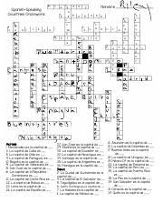 This set of 16 puzzles and 2 word lists includes everything you need for your students to master food vocabulary in spanish!whether you just want a couple extra pages for homework or two weeks' worth of daily practice, this worksheet packet has you covered! Spanish Speaking Countries Crossword Pdf Spanish Speaking Countries Crossword S A N T I A G U R G U U L A H T E A O C O M A L O A A Y A B A M B Course Hero