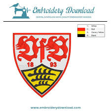 The logo of the vfb stuttgart football and sports club. Vfb Stuttgart Fc Stickmuster Zum Download Shop